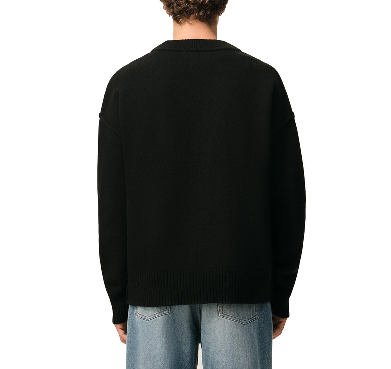 AMI Alexandre Mattiussi Unisex Ami de Coeur Wool Cardigan Black