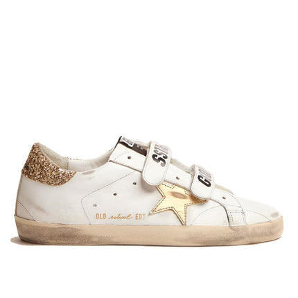 Golden Goose Women's Old School with Gold Star and Gold Glitter