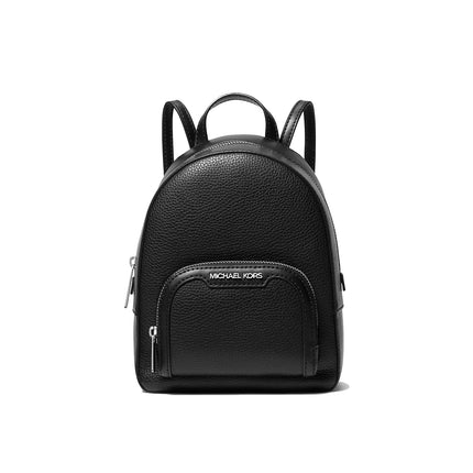 Michael Kors Women's Jaycee Extra-Small Pebbled Leather Convertible Backpack Silver/Black
