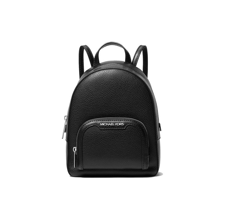 Michael Kors Women's Jaycee Extra-Small Pebbled Leather Convertible Backpack Silver/Black