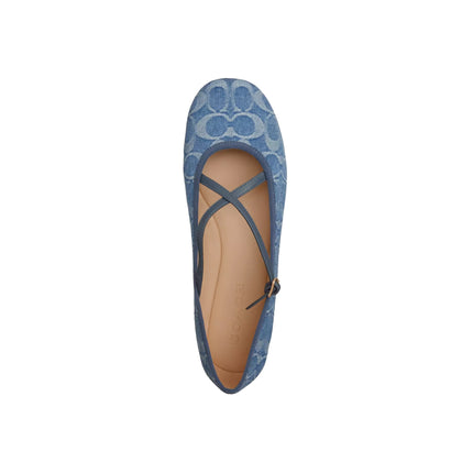 Coach Women's Phoebe Ballet Flat In Signature Denim Indigo