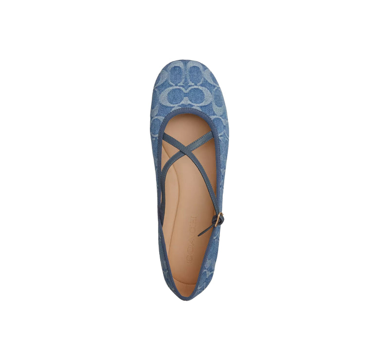 Coach Women's Phoebe Ballet Flat In Signature Denim Indigo