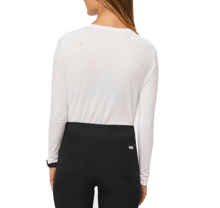 FIGS Women's Supersoft Longsleeve Underscrub White