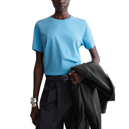 COS Women's Crew-Neck Cotton T-Shirt Light Blue