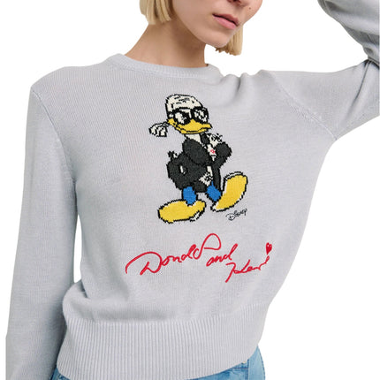 Disney x KARL LAGERFELD Women's Knitted Sweatshirt Light Grey
