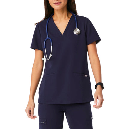 FIGS Women's Casma Three Pocket Scrub Top Navy