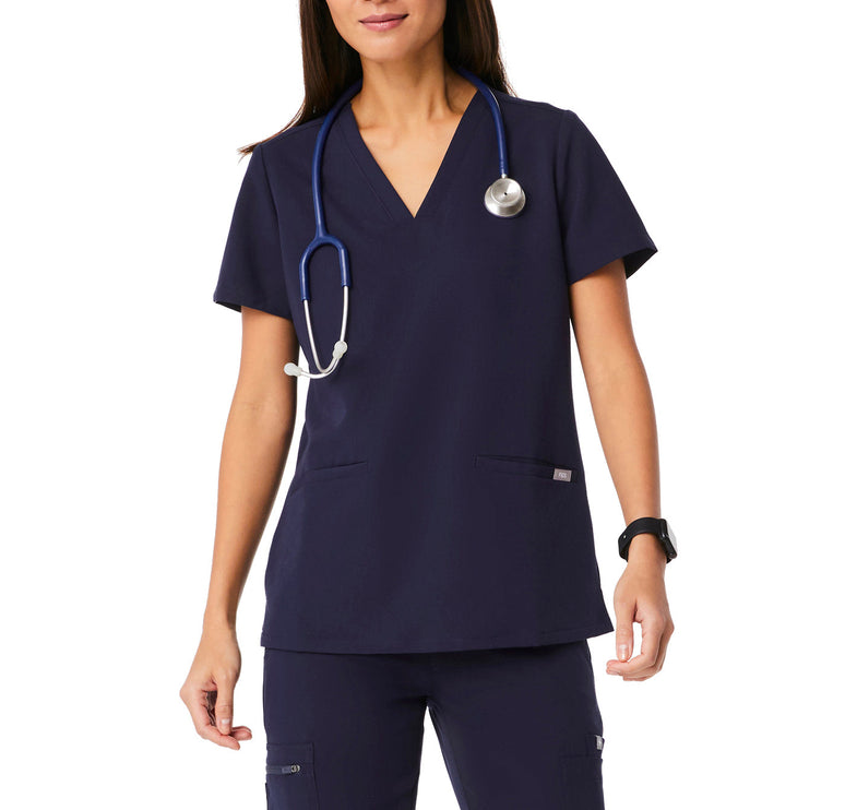 FIGS Women's Casma Three Pocket Scrub Top Navy