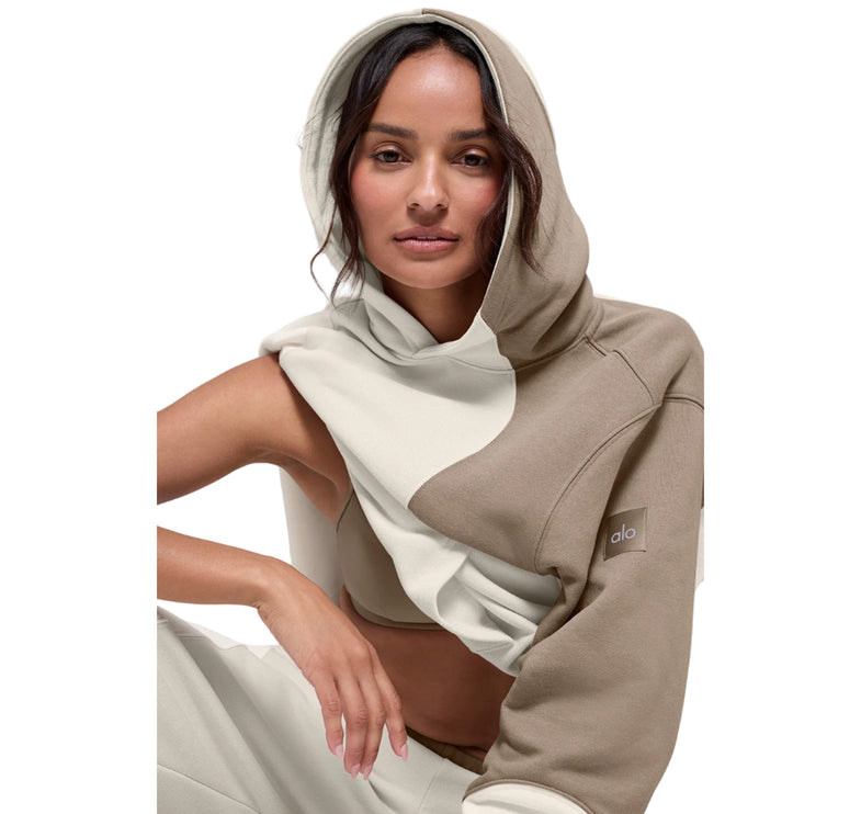 alo Women's Make Waves Hoodie Ivory/Bone/Gravel