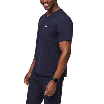 FIGS Men's Leon Three Pocket Scrub Top Navy