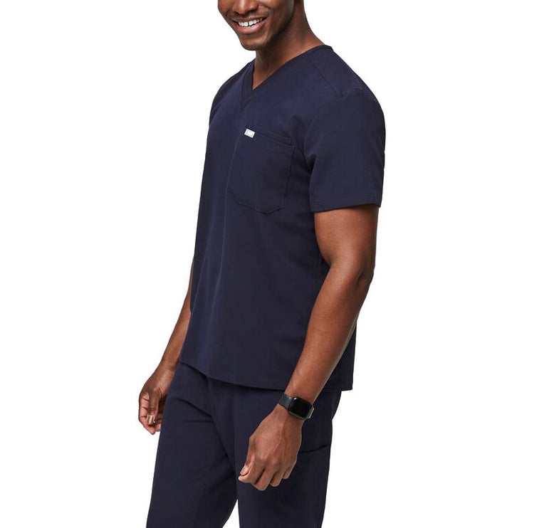 FIGS Men's Leon Three Pocket Scrub Top Navy
