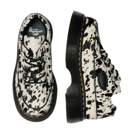 Dr. Martens Women's Buzz 5 Eye Dalmatian Hair On Leather Shoes Cream/Black