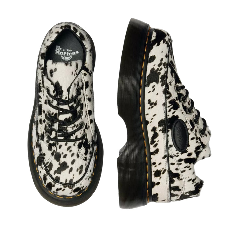 Dr. Martens Women's Buzz 5 Eye Dalmatian Hair On Leather Shoes Cream/Black