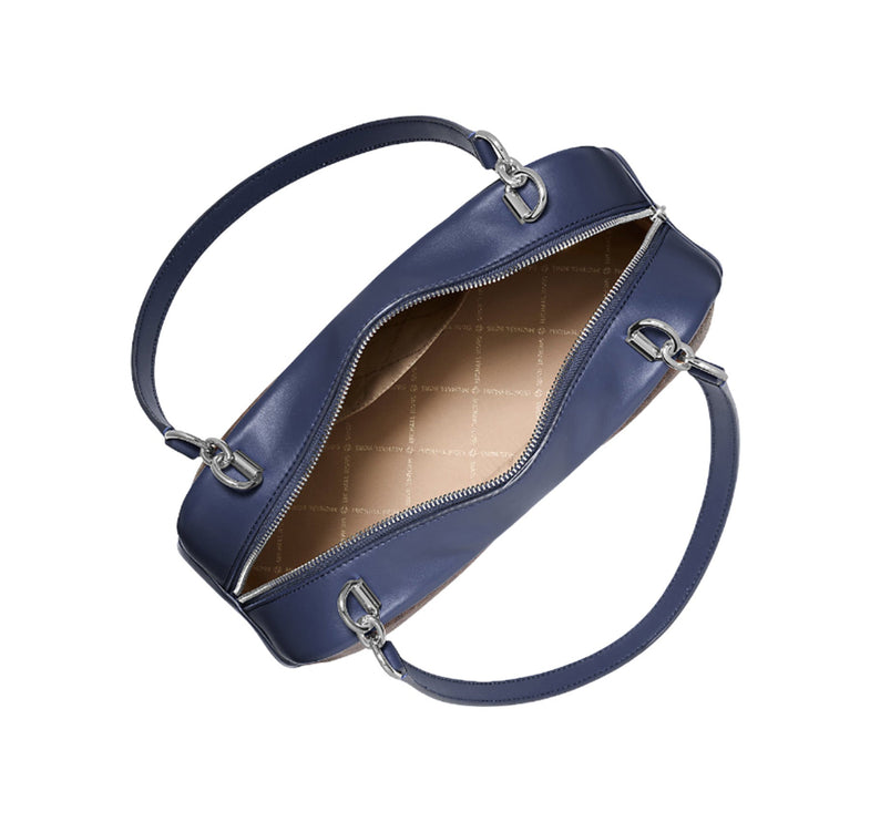 Michael Kors Women's Cecily Medium Signature Logo Shoulder Bag Admiral/Silver