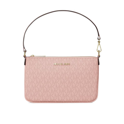 Michael Kors Women's Jet Set Small Signature Logo Convertible Wristlet Powder Blush
