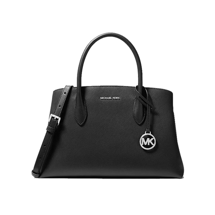 Michael Kors Women's Maya Medium Satchel Bag Black/Silver