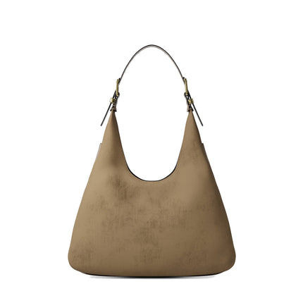 Michael Kors Women's Nolita Large Nubuck Hobo Shoulder Bag Husk