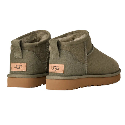 UGG Classic Ultra Mini kadın botu, yeşil (moss green) süet