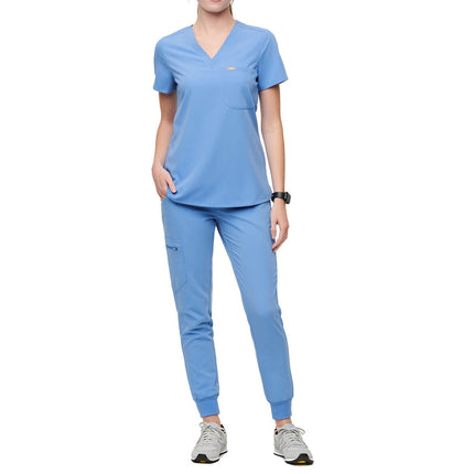 FIGS Women's Catarina One Pocket Scrub Top Ceil Blue