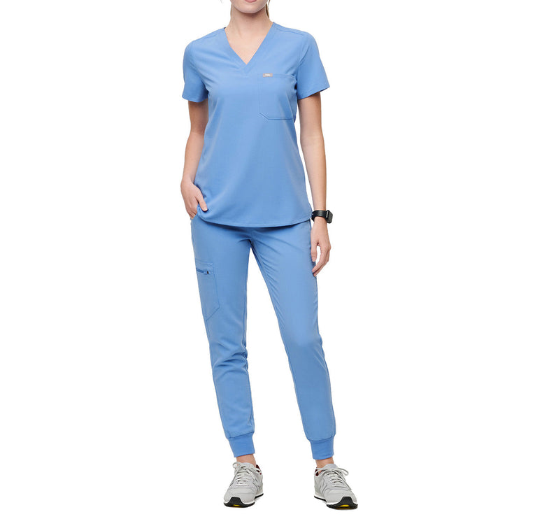 FIGS Women's Catarina One Pocket Scrub Top Ceil Blue