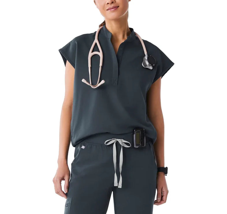 FIGS Women's Rafaela Oversized Scrub Top Dark Harbor