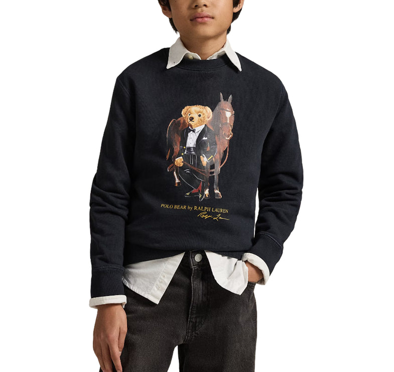 Polo Ralph Lauren Boy's Polo Bear Fleece Sweatshirt Polo Black