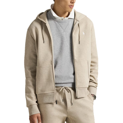 Polo Ralph Lauren Men's Double-Knit Full-Zip Hoodie Tuscan Beige Heather