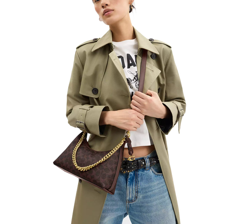Coach Women's Juliet Shoulder Bag 25 In Signature Canvas Maple