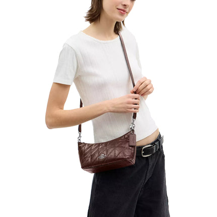 Coach Women's Caitlin Shoulder Bag With Quilting Silver/Maple