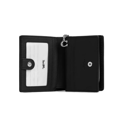 Coach Women's Snap Wallet In Signature Denim Silver/Black