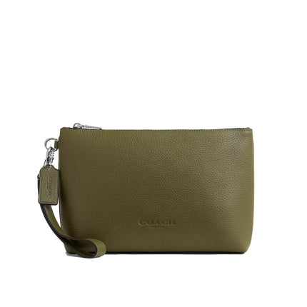 Coach Unisex Pouch Silver/Olive