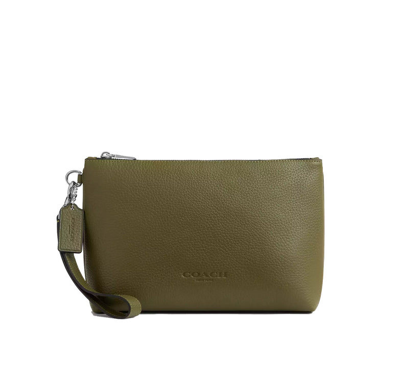 Coach Unisex Pouch Silver/Olive