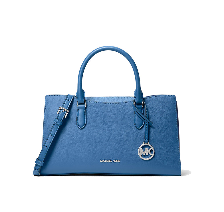 Michael Kors Women's Arden Medium Top-Zip Satchel Galaxy Blue