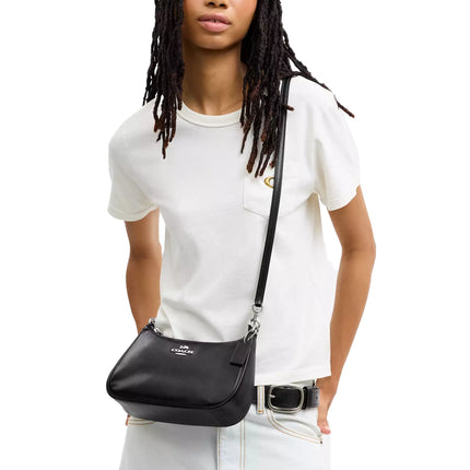 Coach Women's Soft Teri Shoulder Bag Silver/Black