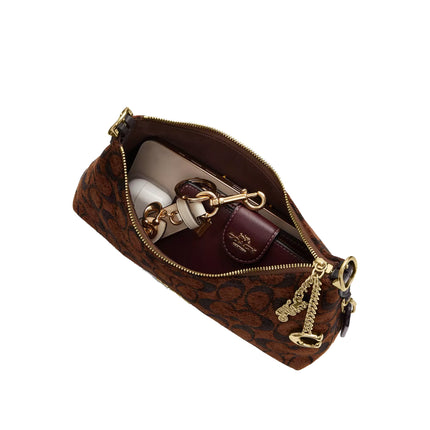 Coach Women's Emeilia Shoulder Bag In Signature Chenille Gold/Truffle
