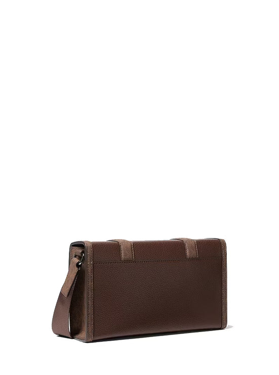 Michael Kors Men's Cooper Pebbled Leather and Signature Logo Trunk Crossbody Bag Nutmeg