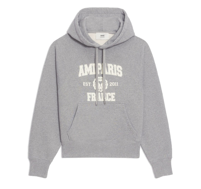 AMI Alexandre Mattiussi Unisex France Hoodie Heather Grey