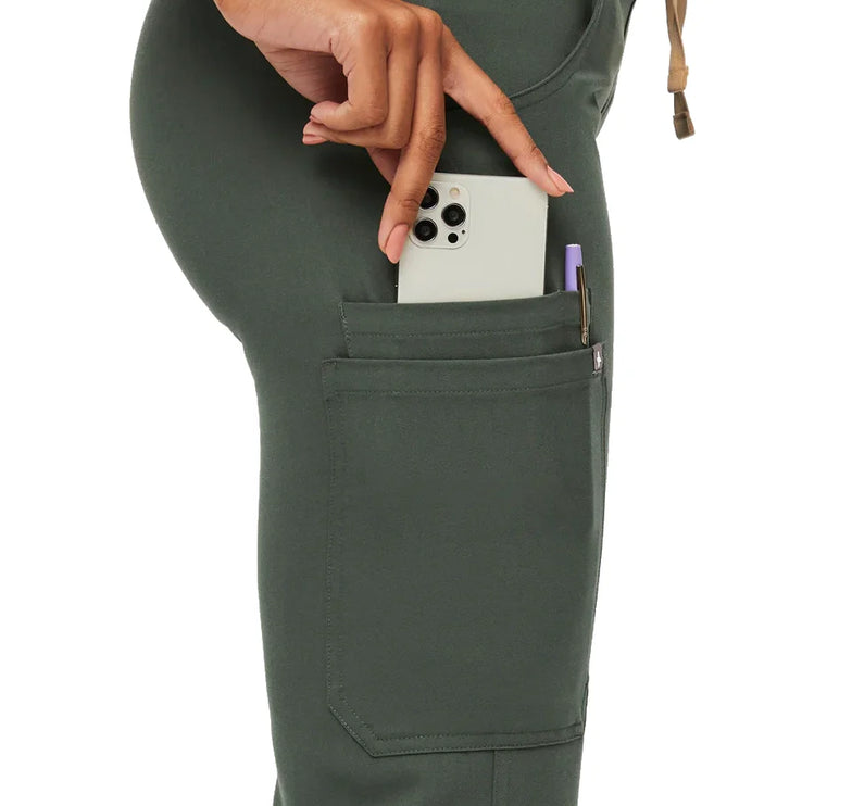FIGS Women's Kade Cargo Scrub Pants Moss