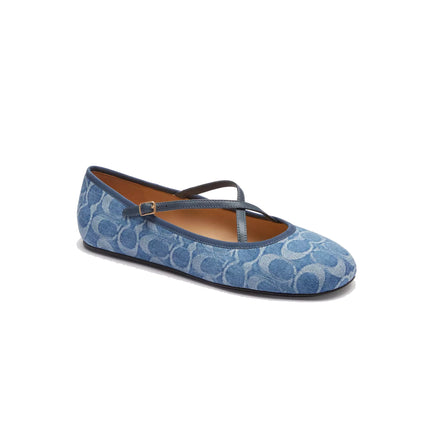 Coach Women's Phoebe Ballet Flat In Signature Denim Indigo