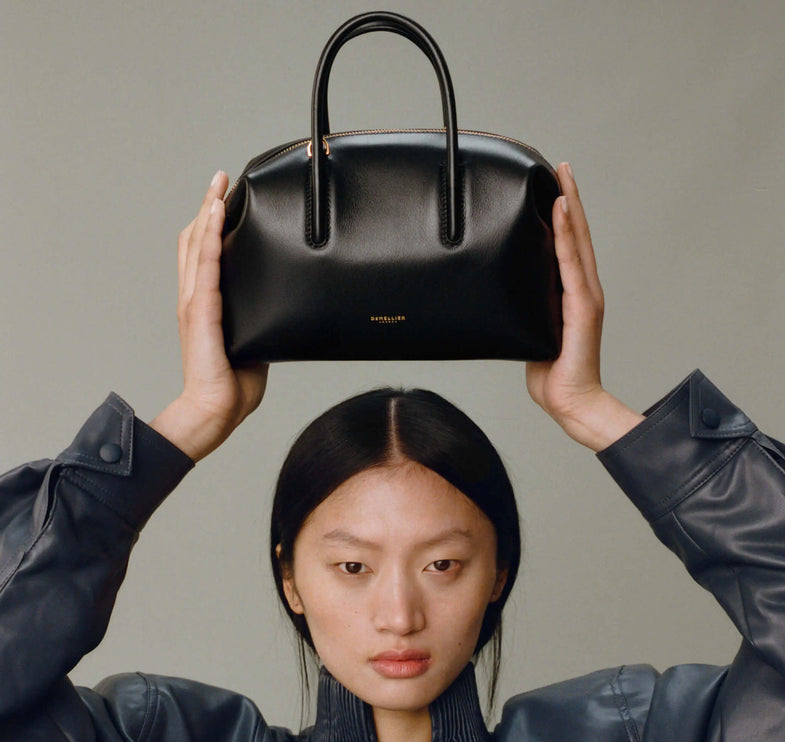 DeMellier London Women's The Small Stockholm Black Fine Grain