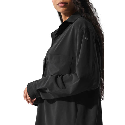 alo Women's Dreamscape Button Down Long Sleeve Black