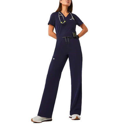 FIGS Women's High Waisted Isabel Wide Leg Scrub Pants Navy