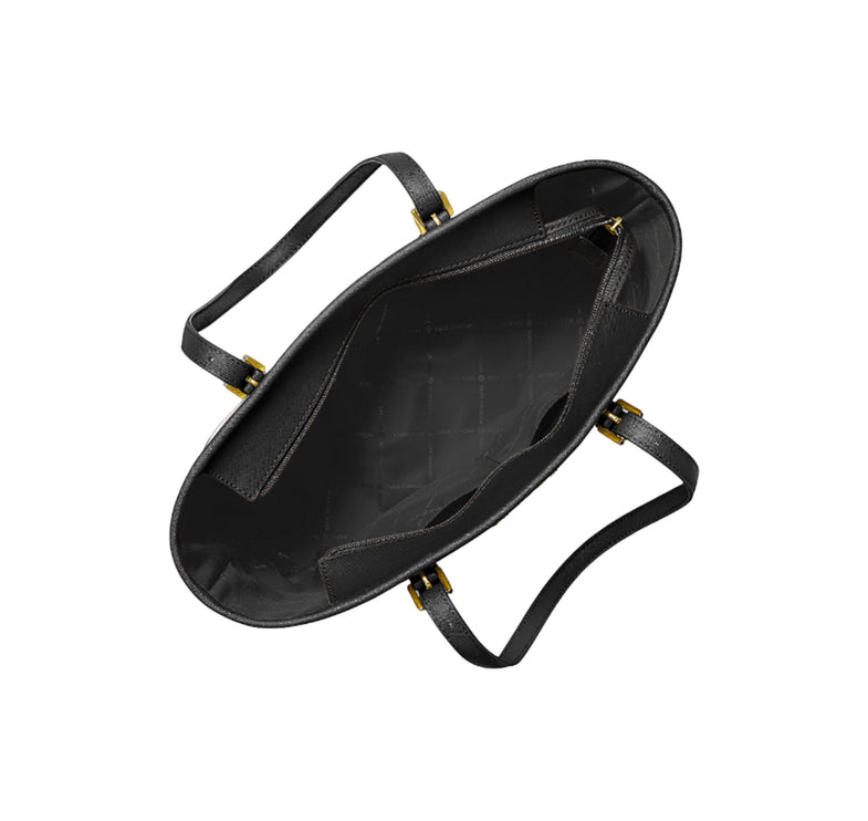 Michael Kors Women's Jet Set Travel Small Saffiano Leather Top-Zip Tote Bag Gold/Black