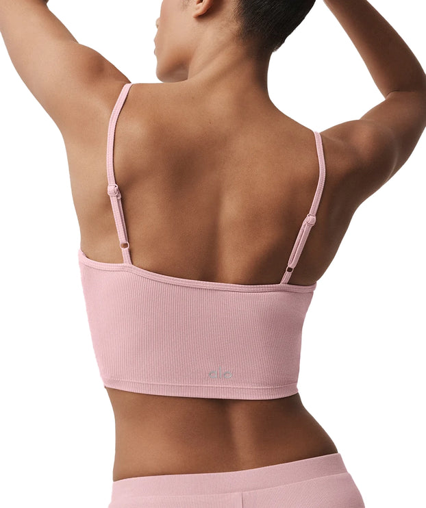 alo Women's Ribbed Delicate Lounge Tank Vintage Pink