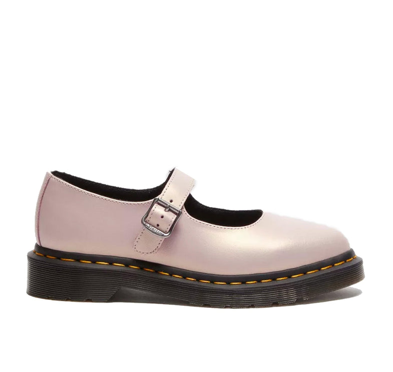 Dr. Martens Women's Elphie II Iridescent Leather Mary Jane Shoes Powder Pink