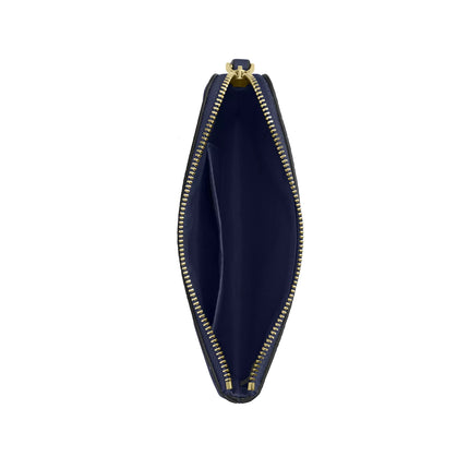 Coach Women's Corner Zip Wristlet In Signature Canvas Gold/Navy