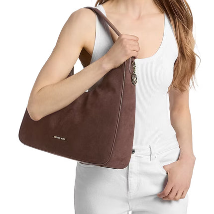 Michael Kors Women's Nayla Medium Fringed Hobo Shoulder Bag Nutmeg