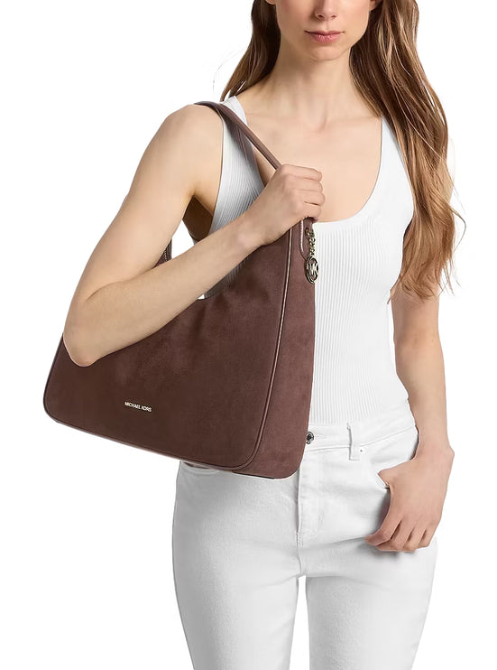 Michael Kors Women's Nayla Medium Fringed Hobo Shoulder Bag Nutmeg