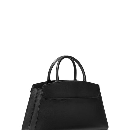 Michael Kors Women's Greta Medium Leather Satchel Bag Black