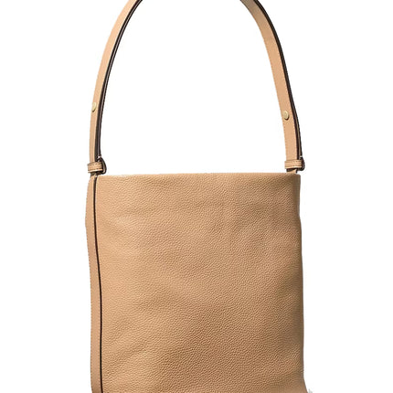 Michael Kors Women's Roey Medium Pebbled Leather Bucket Messenger Bag Camel