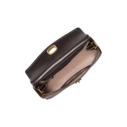 Michael Kors Women's Bryant Large Leather Convertible Shoulder Bag Chocolate/Gold